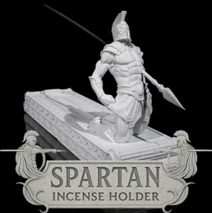 Spartan Incense Holder – 3D Printed Marble PLA Storage Statue Spear Stick 30cm - Picture 1 of 10