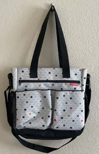 Skip Hop Duo Signature Diaper Bag Red Yellow Grey Dots Gray Black - Picture 1 of 12