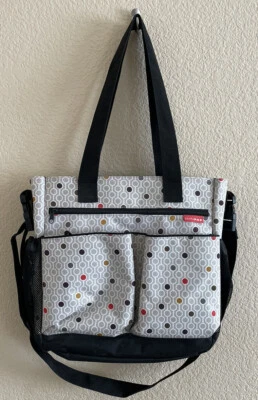 Skip Hop Duo Signature Diaper Bag Red Yellow Grey Dots Gray Black - Image 1 of 4