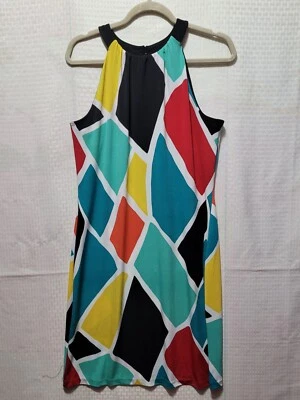 Worthington Halter Dress Size Large Multicolored Sleeveless Stretch - Image 1 of 4