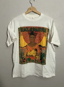 Rare Vintage 90s Single Stitch Black Is Beautiful Art Tee T Shirt X Large - Picture 1 of 10