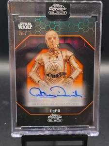 2024 TOPPS STAR WARS BLACK CHROME LIGHT SIDE AUTO ANTHONY DANIELS C-3PO 9/25 - Picture 1 of 2