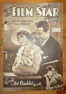 THE FILM STAR WEEKLY No 45 Vol 2 30TH SEP 1933 LILA LEE MONTE BLUE FRONT COVER - Picture 1 of 15