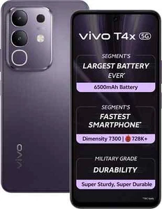 vivo T4X 5G (Purple 128GB 6GB) 6.72" Dimensity 7300 5G Processor Global Version - Picture 1 of 7