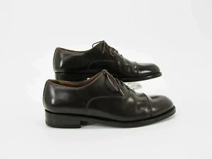Giorgio Armani Men Shoe Size 8M Brown Leather Dress Oxford Pre Owned qp - Picture 1 of 12
