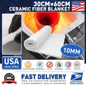 Ceramic Fiber Blanket Insulation High Temperature Fireproof Mat Pad For Forges - Picture 1 of 15