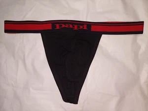 PAPI MENS UNDERWEAR THONG COLOR RED AND BLACK SIZE MEDIUM M - Picture 1 of 3