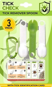 Paquete de 3 cucharas removedoras de garrapatas TickCheck - 3 herramientas para eliminar garrapatas con tarjeta de identificación de garrapatas gratis - Imagen 1 de 13