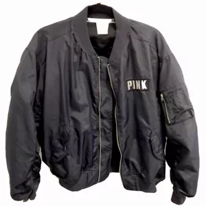 VICTORIA'S SECRET PINK XS Black Bomber Genuine, Brand New (Y2K Brandy Melville) - Picture 1 of 3