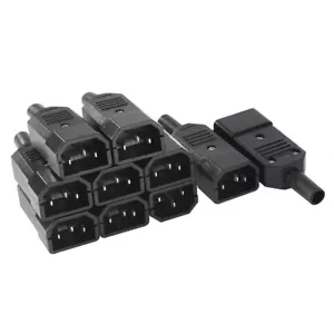 10pcs AC250V 10A 3Terminal Panel Mount IEC320 C14 Power Socket Adapter Connector - Picture 1 of 7