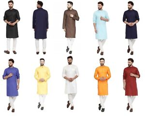 New Cotton Kurta Pajama Set For Men Yoga Indian Pakistani Clothing