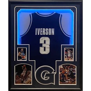 Allen Iverson LED Framed Signed Jersey JSA Autographed Georgetown 76ers - Picture 1 of 5