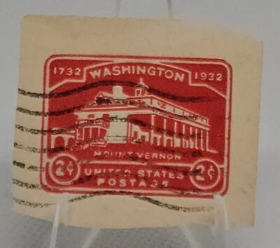 1932 USA 2 cent Stamp Sc. # U525a Washington Bicentennial - Cut Square FREE S&H! - Image 1 of 4
