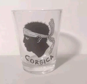 Corsica Moor's Head w/ Bandana Clear Shot Glass  Nubian Saint? French  - Picture 1 of 8