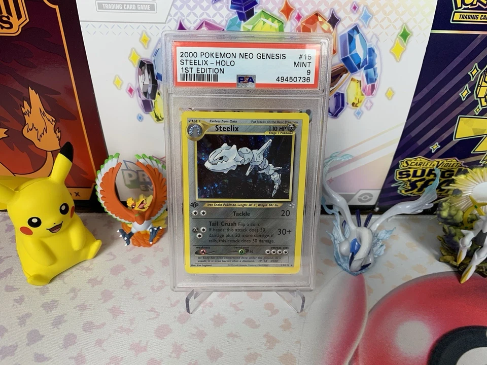 PSA 9 Steelix Holo 1st Edition #15 Neo Genesis Pokemon TCG 2000 - Image 1 of 1