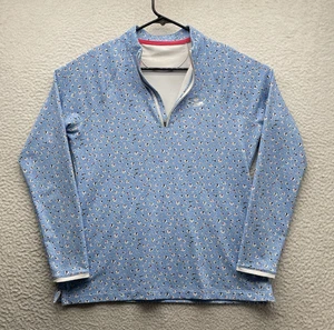 Peter Millar Perth Pullover Womens Medium M UPF 50+ Blue AOP Pool Floats Golf - Picture 1 of 11