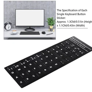 Keyboard Sticker Spanish Waterproof Black Background For 10in To 17in Laptop - Picture 1 of 12