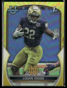 Logan Diggs Giallo /75 2022 Bowman U Cromo Notre Dame Combattimento Irlandese - Foto 1 di 2