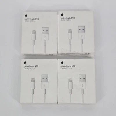LOTE de 4 cables USB-A a Lightning Apple 0.5M (1.6') modelo genuino A1511 USADOS Foto 1 de 4