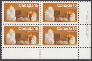 Canada - #609 Christmas Candles Plate Block - MNH - Picture 1 of 1