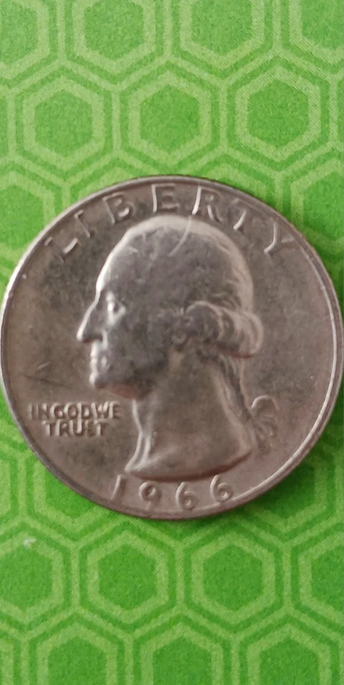 1966 25 Cents No Mint Mark Date And Liberty On A Rim. - Image 1 of 1
