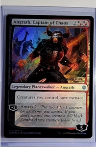 MTG Magic the Gathering WAR Prerelease Promo Foil Angrath Captain of Chaos LP - Picture 1 of 2