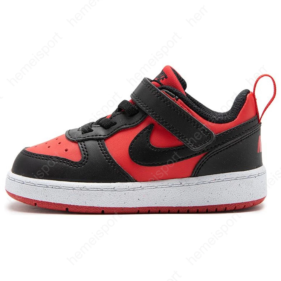 Size 3 (PS) - Nike Court Borough Low Recraft Black University Red
