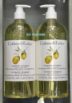 (2-Pack) Crabtree & Evelyn LEMON CITRON Skin Cleansing BATH & SHOWER GEL 1000ml - Image 1 of 3