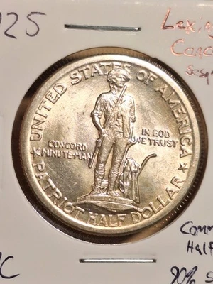 1925 Lexington-Concord Sesquicentennial UNC Commemorative Silver Half Dollar  - Image 1 of 4