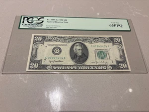 1950 $20 Federal Reserve Note Chicago FR## 2059-G, PCGS GemNew 65 PPQ - Picture 1 of 2