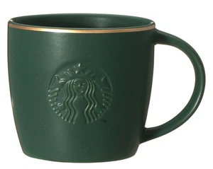 Starbucks Hotel Mug 355ml Matte Green Japan 2025 Limited Gold Rim Ceramic Cup - Picture 1 of 7