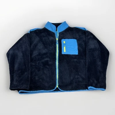 J. Crew Superplush Sherpa Jacket Women's Large Blue Roomy Soft Comfy Pockets OOS - Image 1 of 4