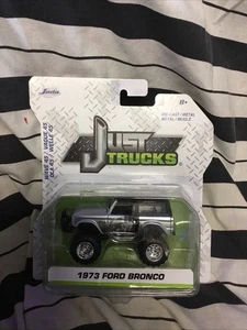 Jada Just Trucks 1973 Ford Bronco Wave 45 argento e nero superiore 1:64 pressofuso - Foto 1 di 3