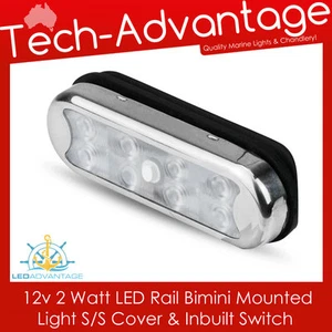Luz LED Bimini Rail 12V 2W con Cubierta S/S e Interruptor, IP65 Impermeable, Anti-Sonajero - Imagen 1 de 6