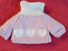 COTTAGE COLLECTIBLE by GANZ sz L Pink with White Hearts Sweater (Cheri)