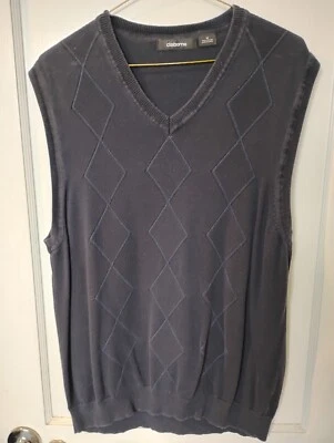 Claiborne Navy Blue Sweater Vest Size Medium  - Image 1 of 4