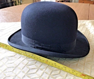 Rare Vintage Black Bowler Derby Cap Hat, Troy NY, See Description & Photos - Bild 1 von 12