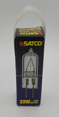 2pk Satco S3197 25T4/CL 25W 120V T4 2-Pin Bi-Pin GY6.35 Clear Bulb 2900K Lights  - Image 1 of 4