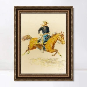 Gerahmter Leinwand Giclée-Druck Wandbild EIN HAUFEN BUCKSKINS von Frederic Remington - Bild 1 von 15