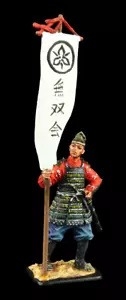 Soldado de hojalata coleccionable guerrero japonés con estándar, XIV с Japón - Imagen 1 de 5