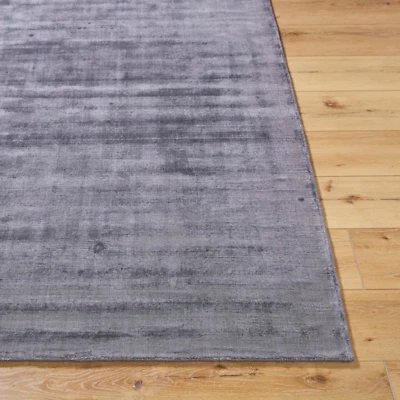 Traditional Hand Loomed Carpet Gray Viscose Area Rug, Hand Knotted Art Silk Rug - Image 1 of 4