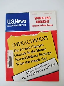 U.S. News IMPEACHMENT (Watergate/Nixon) August 12. 1974 Vintage AZ26 - Picture 1 of 4