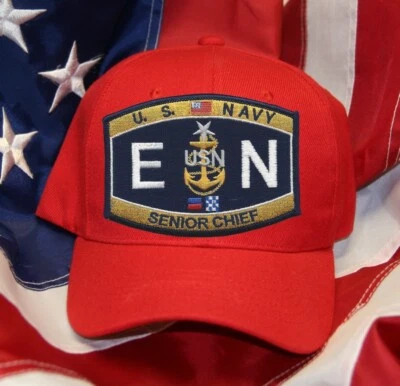 NAVY RATING ENSC SENIOR CHIEF ENGINEERING NAVY PATCH HAT - Image 1 of 4
