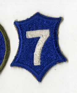 VII Corps 1st Design White Back Patch WWII Vintage D-Day Utah Beach - Picture 1 of 2