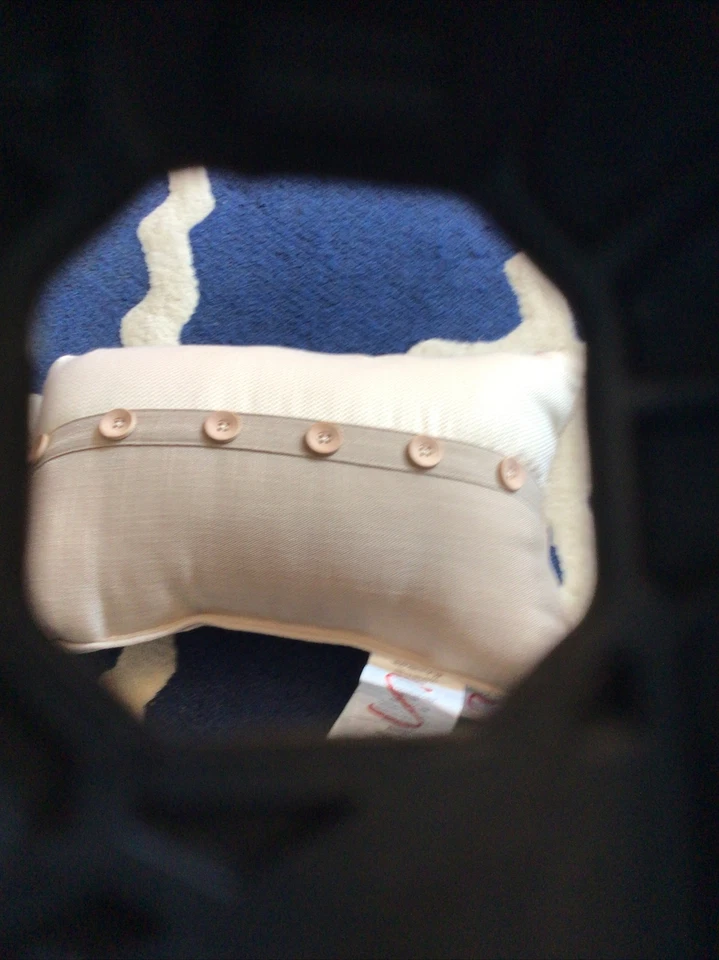 Croscill 12" x 18" Boudoir Decorative Pillow Berin Buttons Neutral E97011 - Image 1 of 4