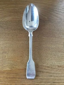 ANTIKER DESSERTLÖFFEL MASSIV SILBER GEIGENMUSTER LONDON 1839 - Bild 1 von 4