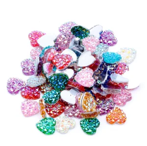 100pcs 12mm 14mm Water Peach heart type Resin Full sky Star Diamond DIY jewelry - Picture 1 of 10