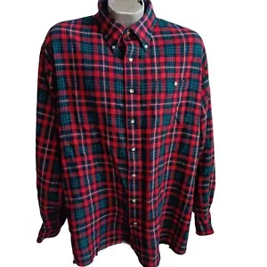 Camisa de franela vintage para hombre XLT XL ALTA AÑOS 70 ROJO/VERDE ACRÍLICO A CUADROS RELIQUIA LEÑADOR - Imagen 1 de 11
