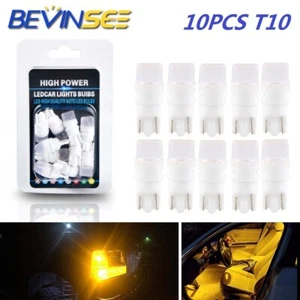 10x Amber Yellow T10 192 168 LED Bulbs Side Marker Turn Signal Parking Light - Picture 1 of 11