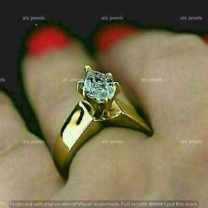 1Ct Marquise Cut Moissanite Women Engagement Wedding Ring 14k Yellow Gold Plated - Picture 1 of 3
